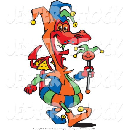 illustration-of-a-colorful-court-jester-dragon-carrying-a-staff-by-dennis-holmes-designs-29