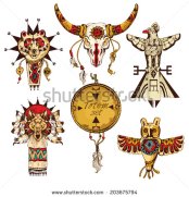 stock-photo-ethnic-american-tribes-animal-totems-colored-sketch-decorative-elements-set-isolated-illustration-203675794